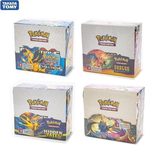 324Pcs Evolutions Pokemon Cards Box TCG: Sun & Moon Evolutions Pokemon Booster Shinny Card Pokemon Game Toy Kids Birthday Gift