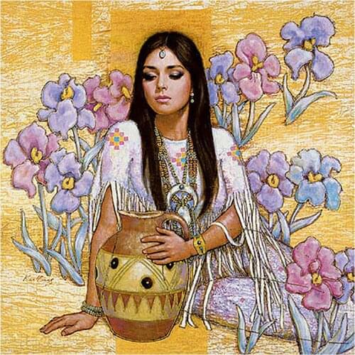 5D DIY Pottery Pot Woman Diamond Painting floral portrait Full Drill Mosaic Embroidery Cross Stitch home Decorative