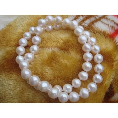 9-10mm AA++ White South Sea Pearl Necklace 18inch