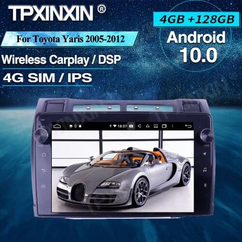 Android Car Radio 4+128G For Toyota Yaris 2005-2012 Wireless Carplay Car Multimedia Player Headunit Audio Radio Navigtion DSP