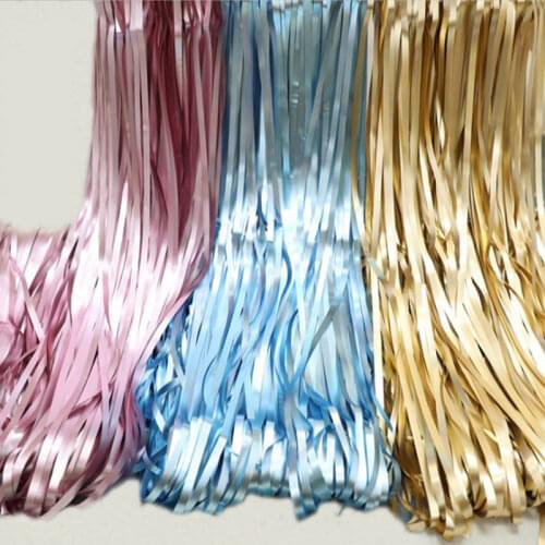 1Mx2M matte metal Gold Silver Metallic Tinsel Curtain Foil Room Shiny Pub party Stage wedding decoration backdrop Background