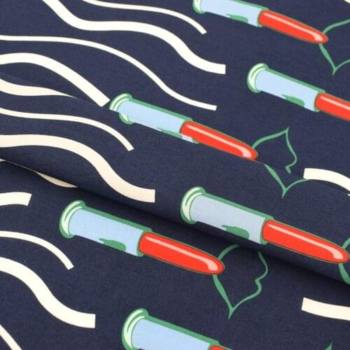 The deep blue bottom waves lipstick reactive dyeing pure cotton fabric for summer dress telas por metros tissu au metre vestido