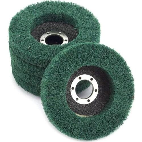 Hot 5Pcs Nylon Fiber Flap Wheels Polishing Buffing Wheel Scouring Pad Grinding Disc for Angle Grinder for Metal Polisher