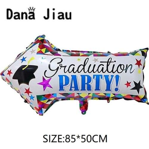GRAD Graduatioin Party Arrow Ballon Golobs Decoration Indicator Woodpecker Helium Foil Ball Golden Trophy Doctorial Hat Baloon