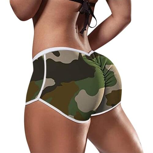 Camouflage Summer Sport Shorts Women High Waist Elasticated Seamless Fitness Leggings Push Up Gym Training Tights Pocket Short 5