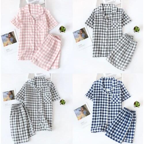Summer New Couple Pajamas Female Cotton Short-sleeved Thin Section Comfortable Mens Suits Home Service Short-sleeved Shorts