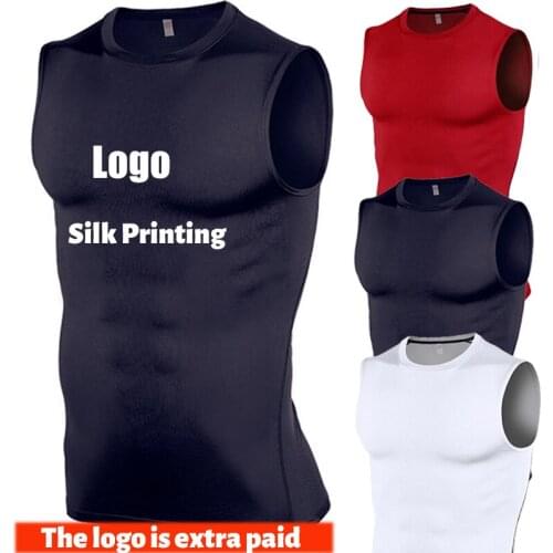 Customize Men Polyester Sleeveless Sports Fitness Gym Vest Custom Printing Logo Tank Top