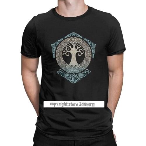 Vikings Valhalla Odin Yggdrasil Tree Of Life Men Tops T Shirt Odin Viking Hipster Tees Fitness Tshirts Premium Cotton Camisas