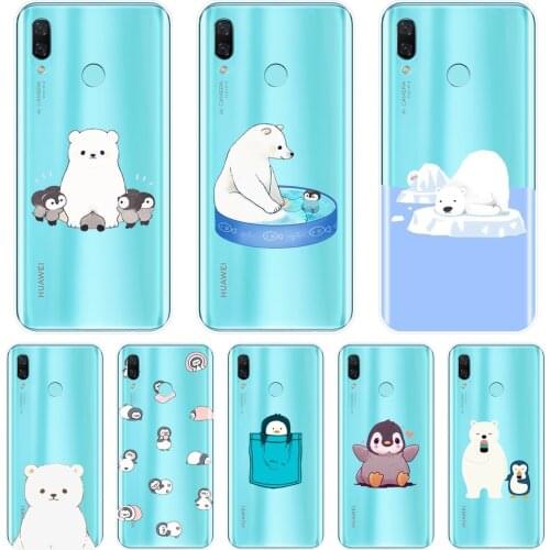 TPU Soft Phone Case Silicone For Huawei Nova 2i 3 3I 3E 2 Lite Plus Bear Penguin Cute Back Cover For Huawei Nova Smart Lite 2017