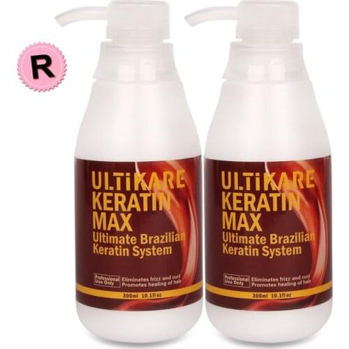 Hot Sale Set Top Quality 2pcs 300ml A Lot Brazilian Keratin Hair Treatment 12% Formalin Straight and Helpful for Damaged Hair