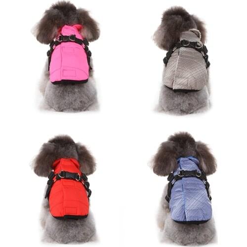 Newest Dog Clothes Winter Warm Pet Jacket with Harness for Small Dogs Chihuahua Shih Tzu Clothing Mascotas ubranko dla pieska