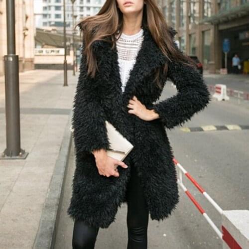 New Autumn Winter Faux Fur Coat Women Warm Teddy Coat Ladies Fur Teddy Jacket Female Long Coat Plus Size Outwear Plush Overcoat