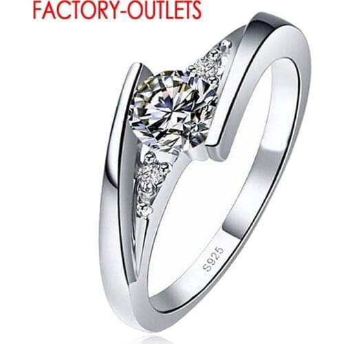 Genuine 925 Sterling Silver Vintage Style Promise Rings For Women Girls Fashion Silver Round Finger Ring Jewelry Gift