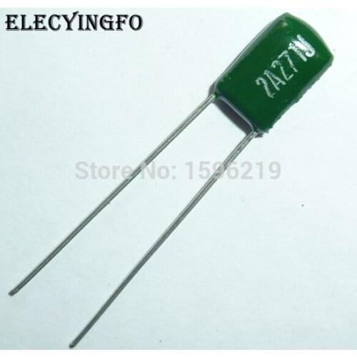100pcs Mylar Film Capacitor 100V 2A271J 270pF 0.27nF 2A271 5% Polyester Film capacitor