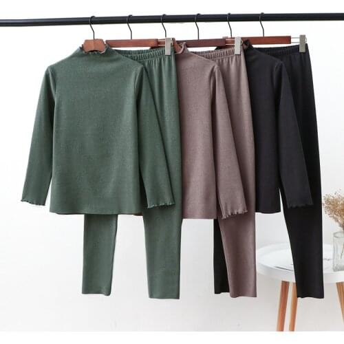 Casual Half Turtleneck Warm Pajamas For Women Plus Size Plush Winter Bottoming Sleepwear Pijamas Set New 2021 Pyjama Femme 3XL