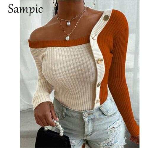 Женские пуловеры с открытыми плечами Sampic China At AliExpress