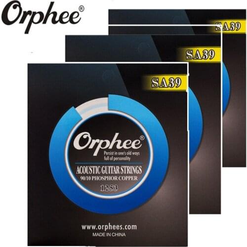 Orphee SA39 012-053 Acoustic Guitar Strings 90/10 Phosphor Copper Hexagonal Core Nickel Alloy Vacuum Packaging 3 set