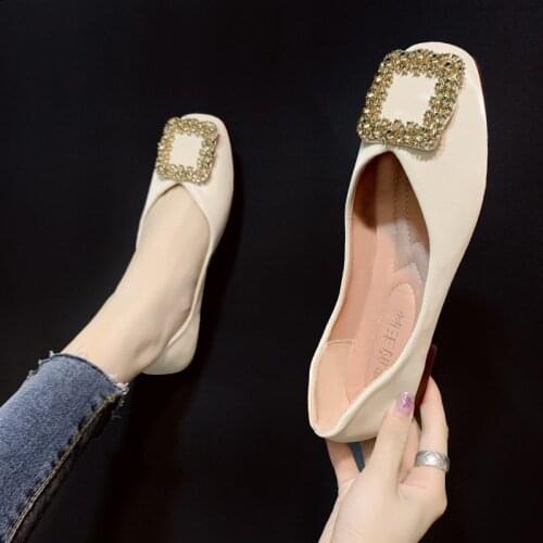 Flat shoes women 2020 new autumn soft bottom shallow mouth peas womens shoes fashion take grandma shoes