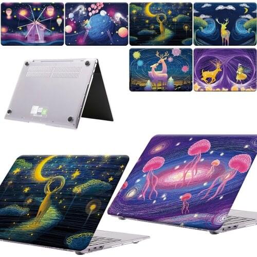 For Huawei MateBook D16/D15/D14/MateBook 13/14/X 2020/14 2021/MateBook X Pro 13.9 Oil Plastic Painting Pattern Laptop Hard Shell