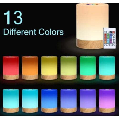 Creativity Led Touch Control Night Light Bedside Light Dimmable Table Lamp RGB Color USB Rechargeable Night Lamp Kids Baby Gift