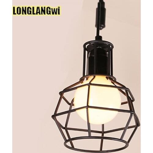 Loft Vintage Industrial Retro pendant light Edison Light E27 Holder Iron Restaurant Bar Counter Attic Bookstore Cage Lamp