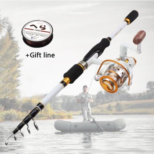 1.8M 2.1M 2.4M 2.7M Travel fishing Tackle Lure carbon Travel and Spinning Reels Multifunction Fishing Tackle set