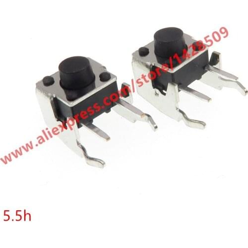 100pcs/lot Tact Switch 6*6*5.5mm Horizontal with Bracket Tactile Push Button Switches Micro Switch