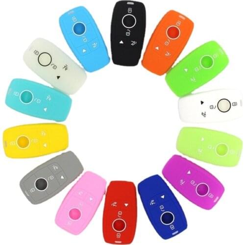4 Buttons Key Rings for Mercedes Benz AMG Key 2017 E W213 Class Silicone Protector Case Key Cover Fob Silicone Key Case