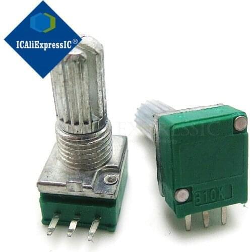 5PCS RK097N 10K single linked potentiometer B10K with a switch audio 3pin shaft 15mm amplifier sealing potentiometer In Stock