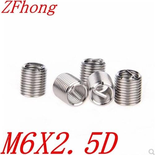 50pcs M6 M6*2.5D wire thread coil insert for thread repair,coil insert
