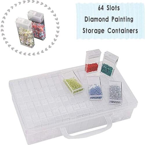 64 grid Dismountable diamond painting Accessories Diamond Embroidery Cases PP plastics Box Organizer Home Storage boxes