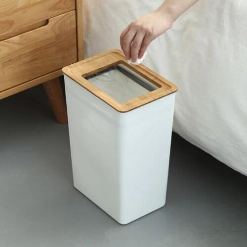 7.5 9L Dustbin High Quality PP Wood Waste Bin Home Office Trash Can Garbage Bin Dust Bin Plastic Storage Bucket