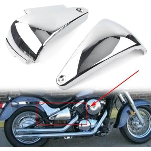 Motorcycle Battery Side Fairing Cover For Kawasaki VN400 VN800/ Vulcan 400 800 Classic Drifter ABS Plastic Chrome 2Pcs