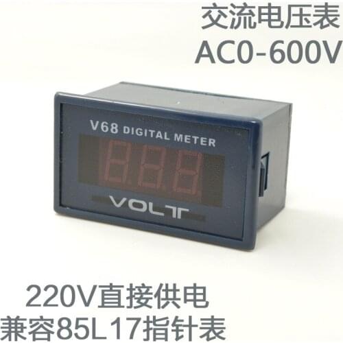 Digital Display 220V AC Voltmeter AC0-500v 380V Digital Meter Head Compatible with 85l17