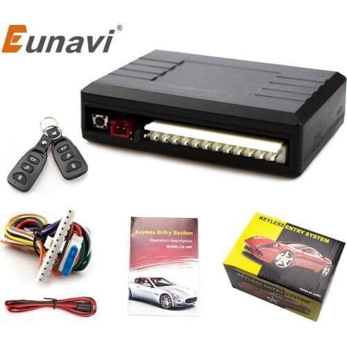 Eunavi 12V Auto Alarm Systems Car Remote Central Kit Remote Central Door Lock Keyless System Central Locking Intelligent Control