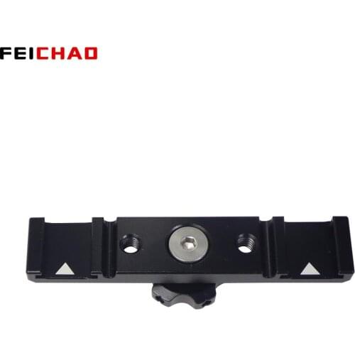 FEICHAO 1/4" Threaded Mounts Dual Cold Shoe Extension Bar Mount Bracket Adapter Holder for Flash Speedlite LED Video Light Mic