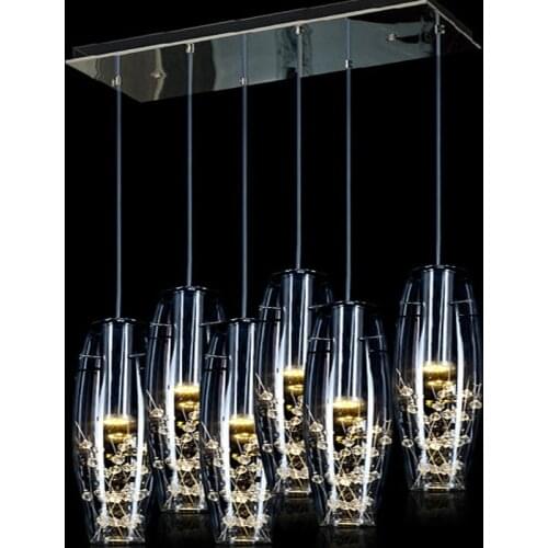 Crystal Hanging Lamp Led Pendant Light Modern Glass Suspension Fixtures Living room Dining Room Kitchen Decor Home Lighting