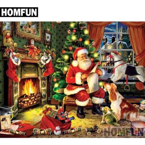 HOMFUN Full Square/Round Drill 5D DIY Diamond Painting "Santa Claus" Embroidery Cross Stitch 5D Home Decor Gift A00788