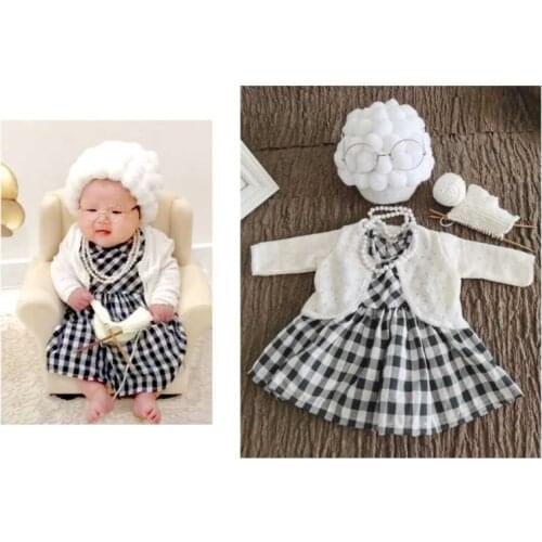 Little old lady photo costume studio baby 100 days and half year old baby photo props small chartered woman suit