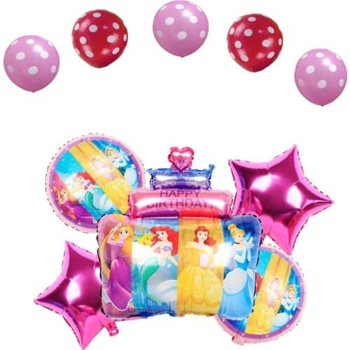1 set of Disney Princess Cake Aluminum Foil Balloon Set Childrens Birthday Party Decorations Baby Shower Party Balloon Toys