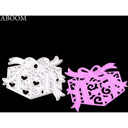ABOOM New Gift Box Package Metal Carbon Steel Die Cut Embossing Folder Cutting Dies Scrapbooking Album Photo Paper Template
