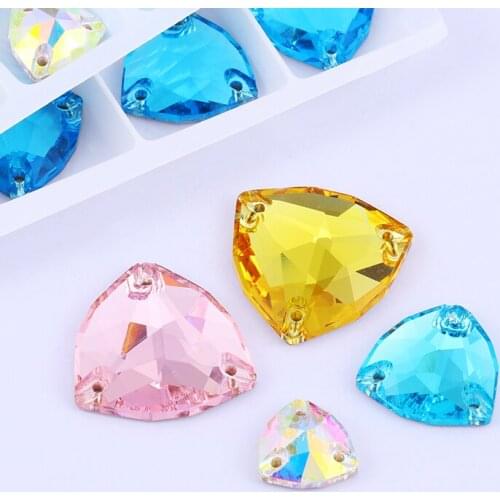 Astrobox Flat Back Perforated Loose Bead Decoration Crystal Glass Sew On Rhinestones Crystal For Decoration DIY Wedding/Clothing