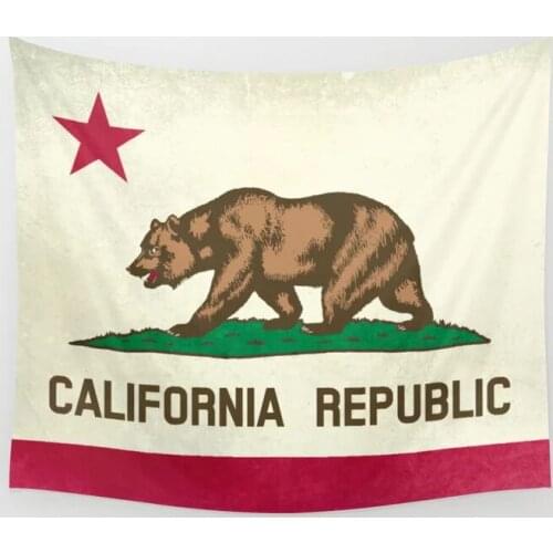 California Republic Flag Tapestry Wall Hanging Cover Beach Towel Throw Blanket Picnic Yoga Mat Tapestries Home Decoration