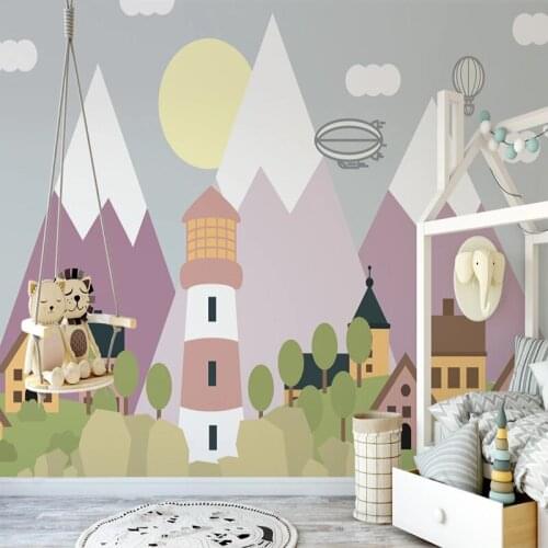 Custom 3D Wallpaper Murals Cartoon Landscape Children Room Kindergarten Mural Princess Room Bedroom Background Photo Wall Paper