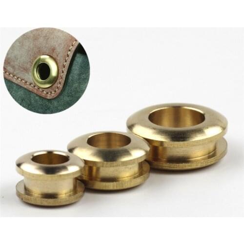 4pcs Solid Brass Eyelet Washer Leather Craft Repair Grommet Round Eye Rings Use Shoes Bag Clothing Belt Hat Pack Decoration Tool