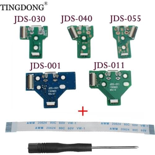 PS4 USB Charge Port JDS-030/JDS-011 & 12 Pin, JDS-001 & 14 Pin, FJDS-055 & 12 Pin Connector Cable Replacement for PS4 Contrller