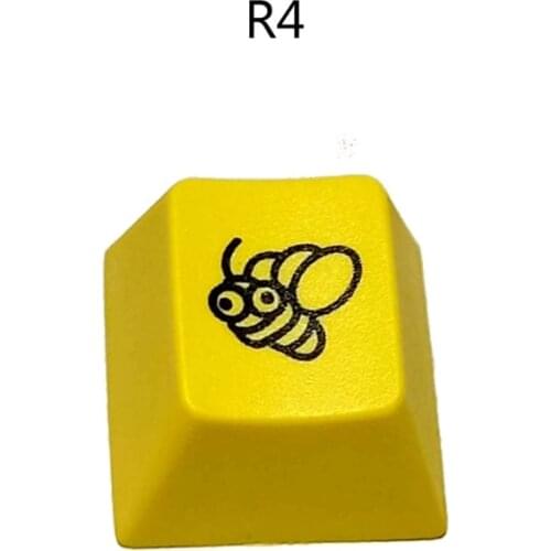 R4 Keycap Cherry Profile Dip Dye Sculpture PBT Keycap for Mechanical Keyboard Etched Honey Bee Keycap