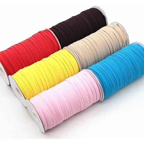 Rubber Band 6mm Elastic Bands Ribbon Colorful Elastiek Rubber Tape Rope Line For Trouser Clothing Sewing Accessories 100Yard