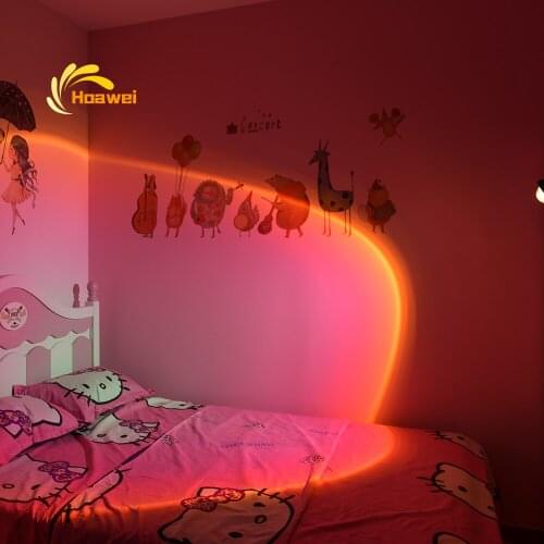 Nordic Sunset Lamp LED Floor Lights Indoor Lighting Projection Modern Living Room Bedroom Decoration Atmosphere Standing Lamps