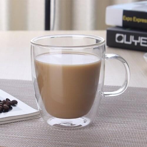 Glass Coffee Mug Double Wall Insulated Glass Cup 12 Oz Heat-resistant for Milk Tea Coffee Latte Best Gift for Mothers Day
